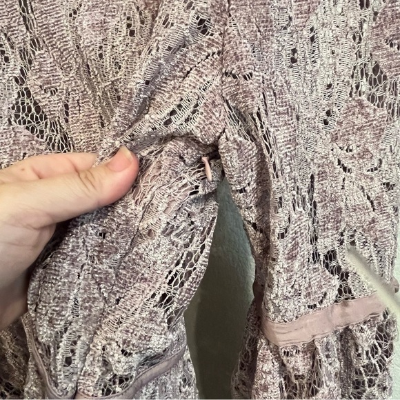 Free People lavender mauve size large lace tunic dress no slip - Picture 7 of 10